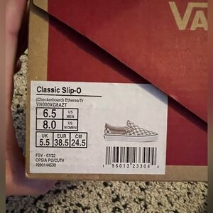 Vans Checkerboard Classic Slip on color Etherea size 8 women